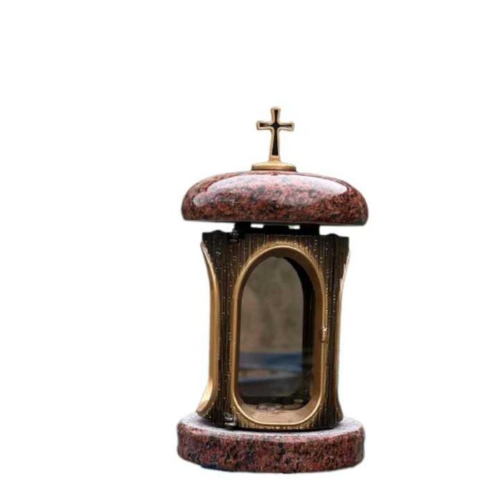 Felinar din Granit  150 x 150 x 280 mm , culoare visinie