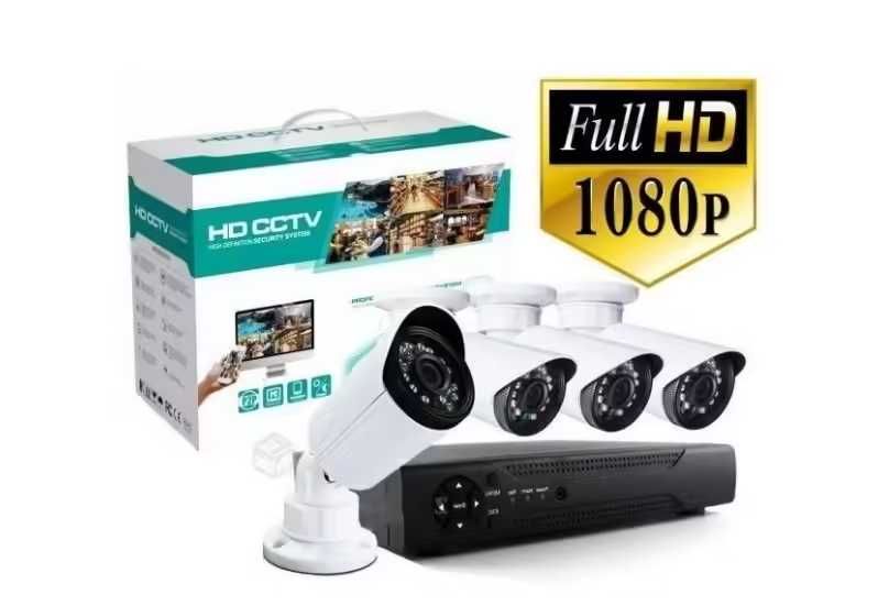 Комплект 4 Камери за Видеонаблюдение FULL HD AHD + DVR с Интернет