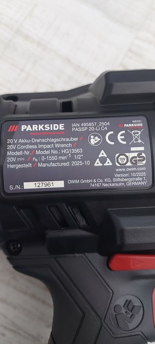 Cheie de impact fără fir de 20V »PASSP 20-Li C4