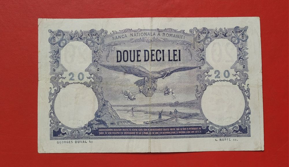 Bancnota 20 lei 1920 bani vechi  monede