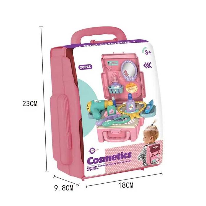 Мини козметична раница играчка за грим 20 части за момичета