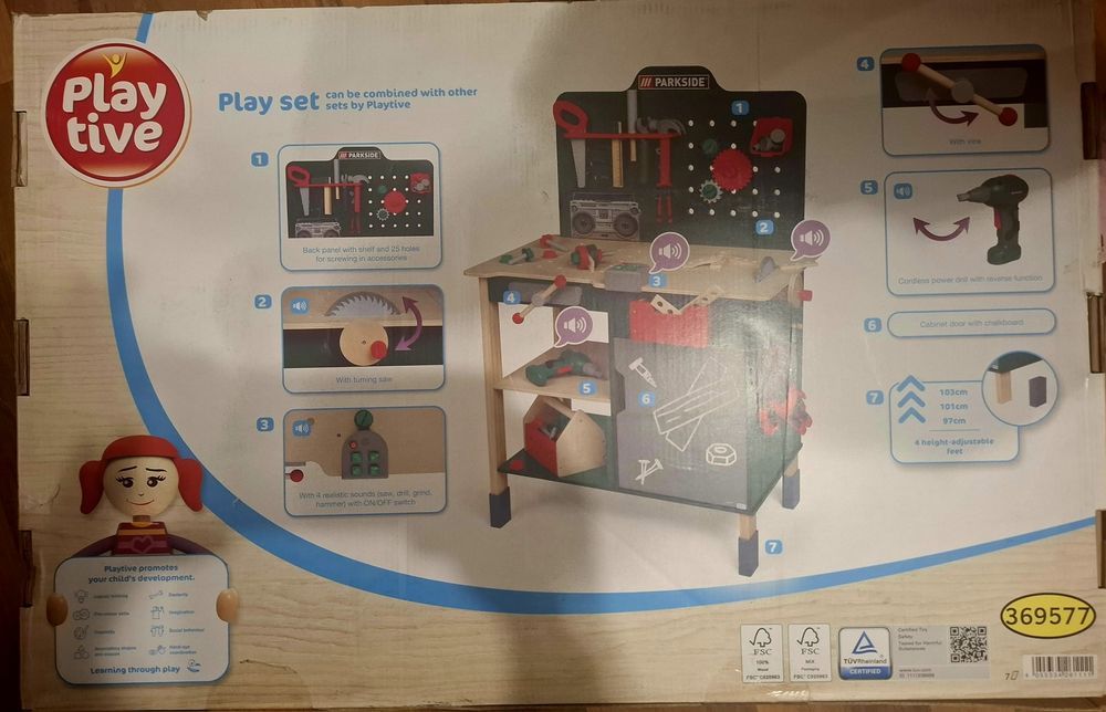 Banc de lucru copii din lemn -NOU Parkside