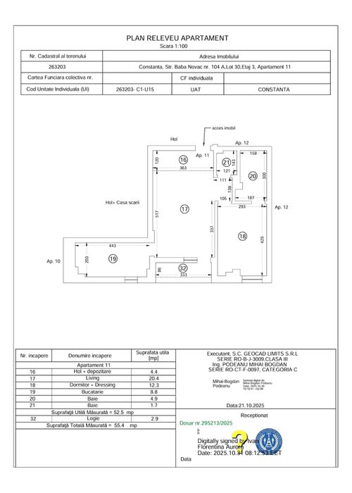 Apartament 2 camere,2 bai finisat la cheie