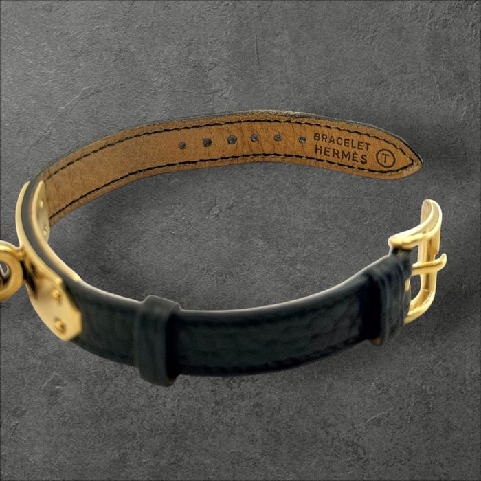 Hermès Kelly Lock Black & Gold (1990s) Дамски часовник 2в1