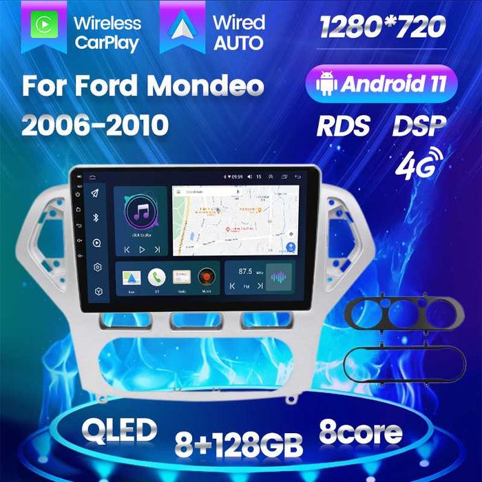 Navigatie Android 14 Ford Mondeo 2006 -2015 1/8 Gb Waze CarPlay CAMERA