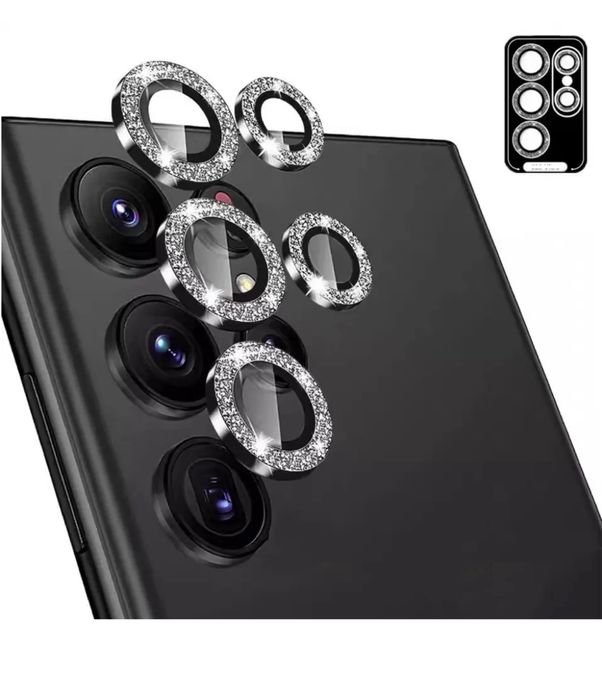 Folie Camera Luxury Shine Pietre Cerc Samsung S22/S23/S24/PLUS/ULTRA