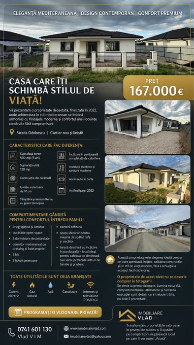 Casa stil Mediteranian zona Odobescu / Finisaje Superioare