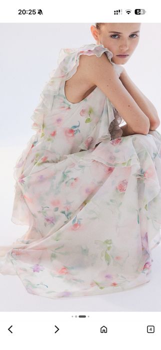 Платье шифоновое с акварельным принтом от фирмы H&M, размер XL.