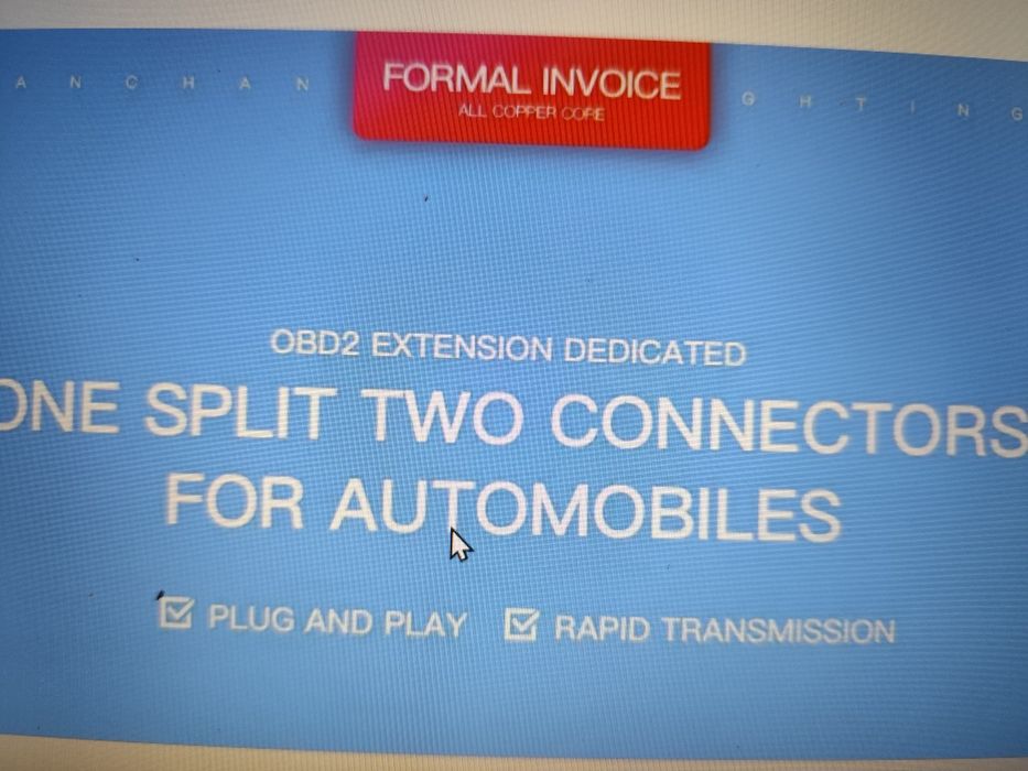 OBD2.Универсален 16 пинов  разклонител с два  разклона