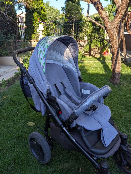 Бебешка количка Buba Solo 3в1 зелена/сива, 558