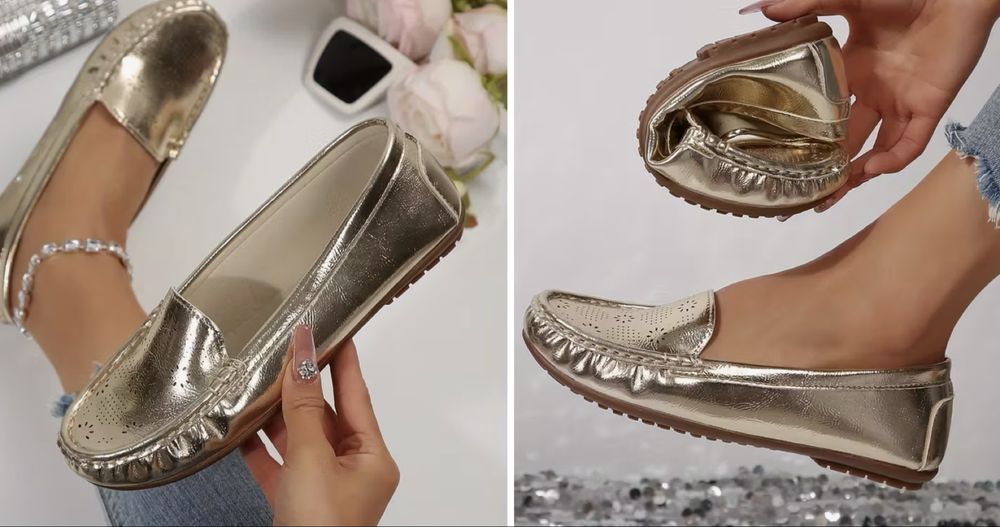 Mocasini dama aurii, 37,5