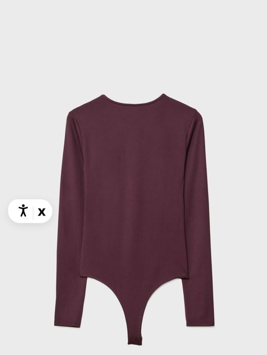 Бордовое боди из полиамида Stradivarius