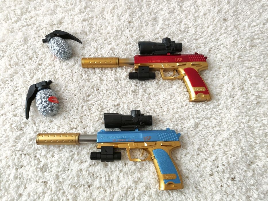 Pistol cu bile si luneta laser material plastic abs + 500bile