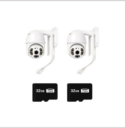 Set 2 camere supraveghere cu 2 carduri memorie de 32 GB, control cu telefonul prin aplicație !
