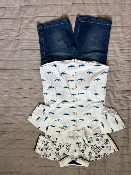 Комплект от дънки и 2 памучни ризки за 3г.