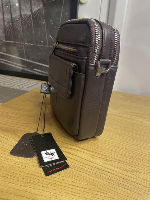 Мъжка чанта от естествена кожа НОВА!!!