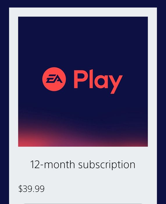 Подписка EA Play для пс4/пс5