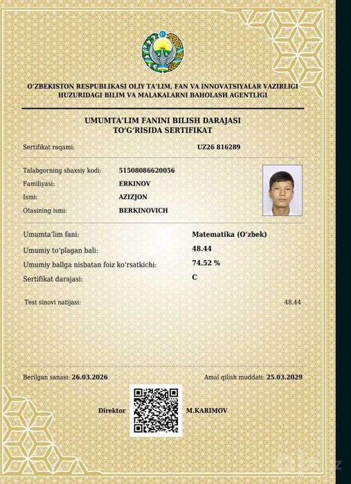 Matematika fanidan repetitor