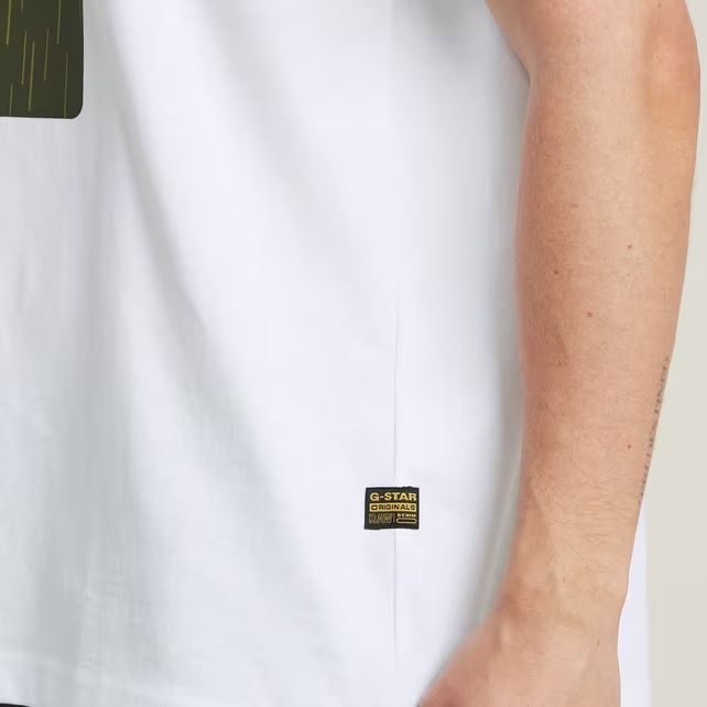 Уголемена тениска G-Star Raw Burger M , L но а мъжка оригинална бяла