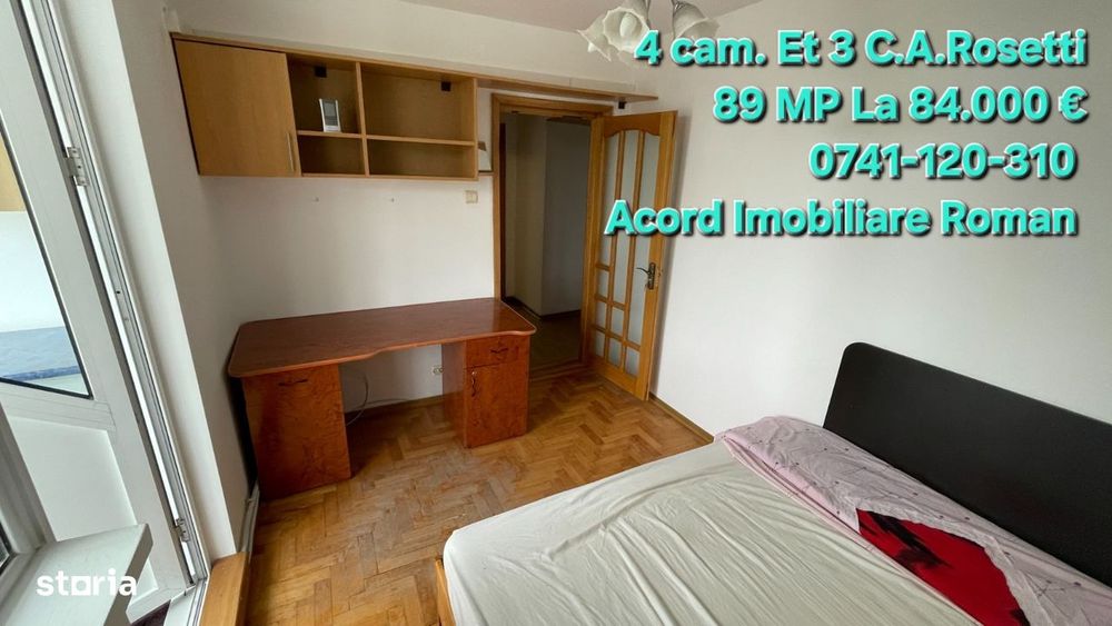 4 camere , etaj 3 ,C.A.Rosetti