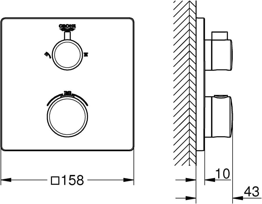 GROHE Grohtherm - Baterie termostatată pentru cadă și duș, cromată