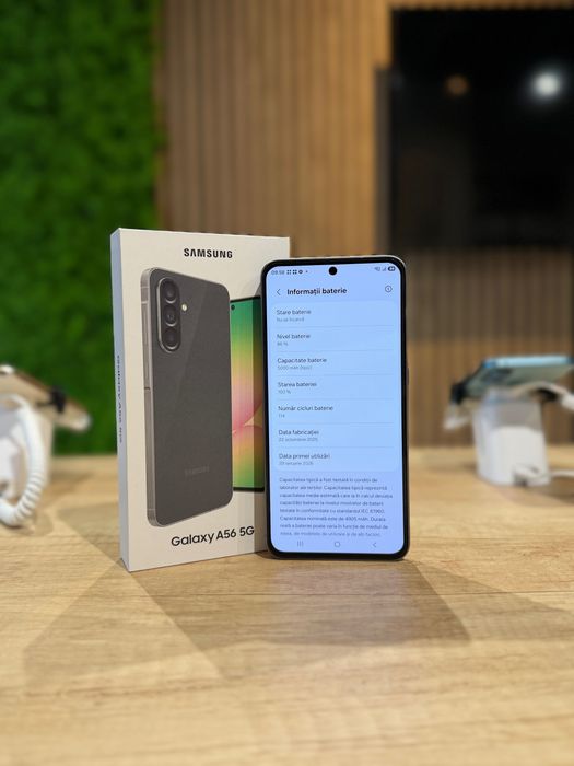 Samsung A56 256Gb Graphite/Baterie100%/Garanție 12 luni @atsgsm.ro