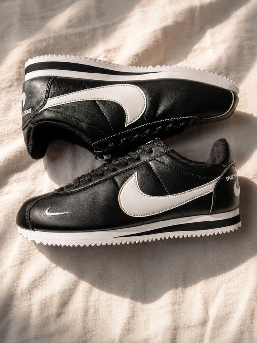 Кроссовки Nike Cortez (Черные с белым)