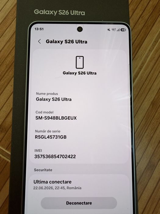 Samsung Galaxy S26 Ultra 512GB Sky Blue – IMPECABIL
