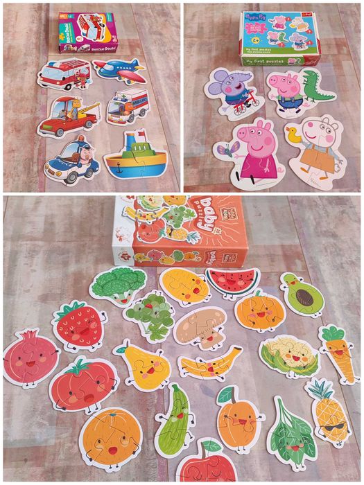 Лот от 3 пъзела 1-2 г Пепа Коли плодове