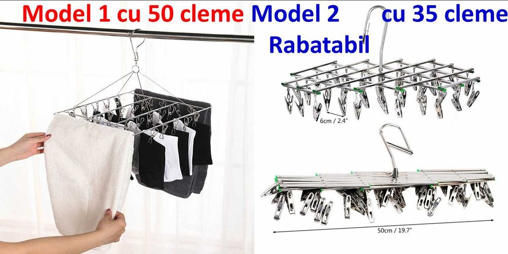 Uscator rufe interior 50 cleme/35 cleme rabatabil. Nou ambalat!