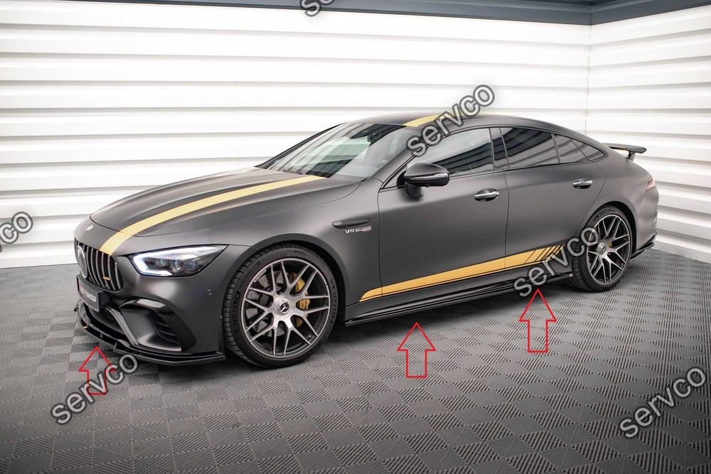Pachet Set Splitter Exterior Lip Prelungiri Body kit tuning AMG GT 63 S 4 Door-Coupe 2018- v3 - Maxton Design