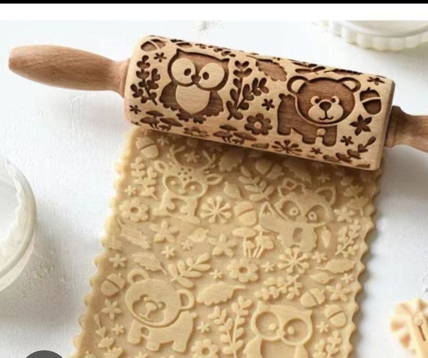 Скалка деревянная узорная