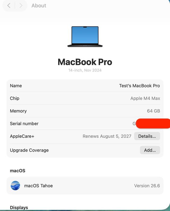 НАЛИЧЕН Apple MacBook Pro 14” M4 Max • 16 CPU/40 GPU • 64GB Unified Memory • 4TB SSD С Гаранция