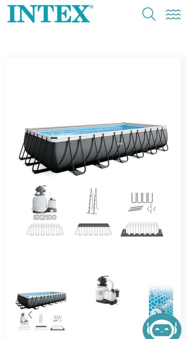 Vând piscină  dreptunghiulară aproape nouă. A fost folosită doar 3 săptămâni. Are filtru, scară și robot de curățare.