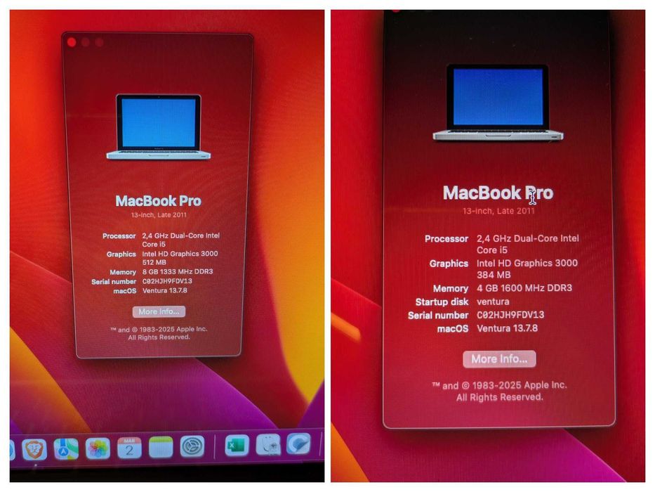 Macbook Pro 13", i5 cu SSD sau HDD