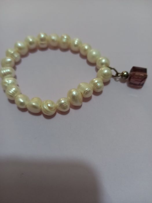 Bratara si inel din argint de la Tous,bratara din perle cultivate.