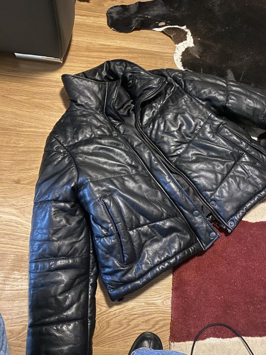 Geaca de piele de iarna gen pufoaica