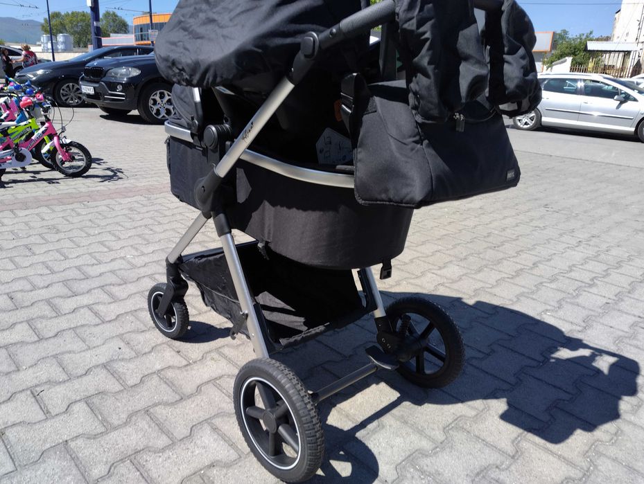 MONI Комбинирана детска количка 2 в 1 ALINA черен