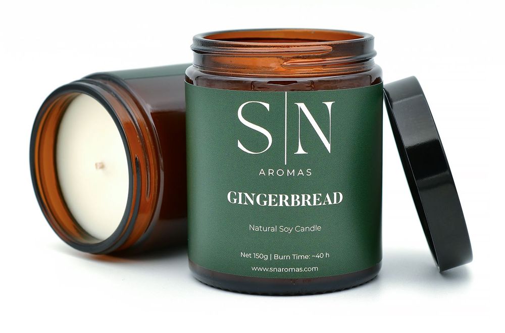 Ароматна соева свещ с капак - Gingerbread