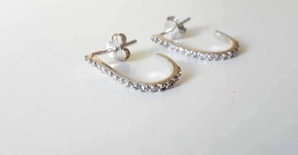 Cercei argint 925 cu pietre albe, copii