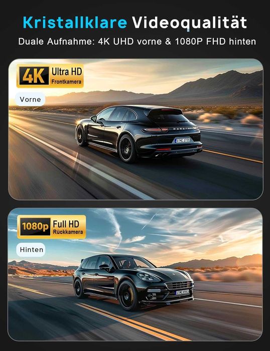 Camera auto Dash Cam față-spate 4K + 1080P, navycrest 5GHz WiFi Dash Cam