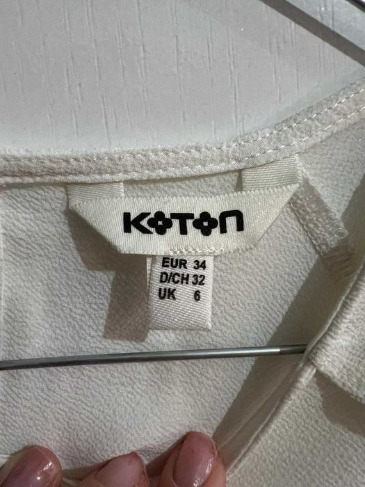 bluza camasa alba cu maneca 3/4 Koton marimea 34 XS