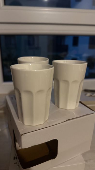Pahare albe ceramica Ernesto
