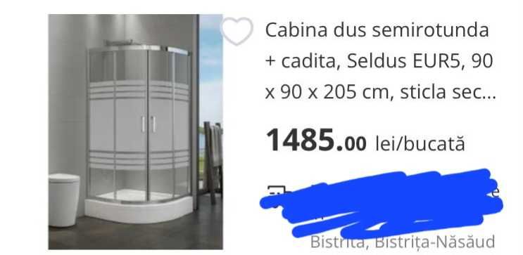 Cabina duși 90x90 205cm