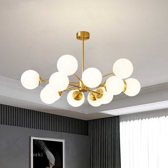 Lyustra plafonli,shaffof va oq ranglarda,ofis,kafe,zal uchun qandil...