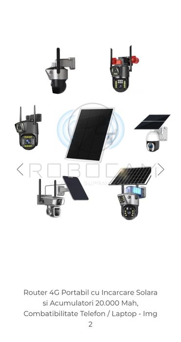 Router WiFi solar, baterie 25000 mAh, panou solar 15W, router WiFi