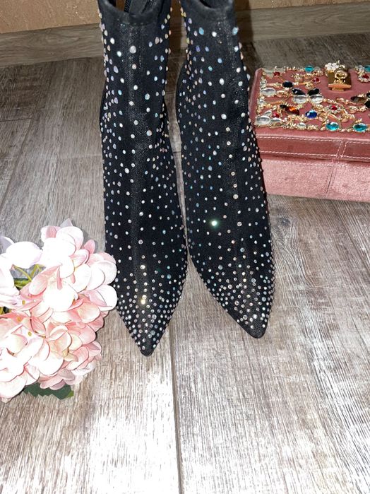 елегантни официални  боти с камъни кристали нови 39 Shoe Aquarium .