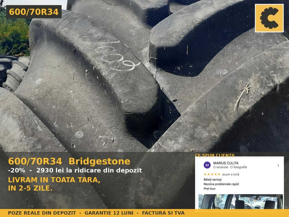 Cauciucuri 600/70R34 Bridgestone Anvelope Tractor SH REDUCERE TVA