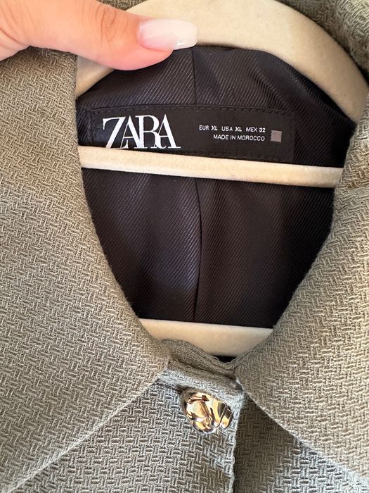 ZARA сако/яке, цвят-каки (зелен)