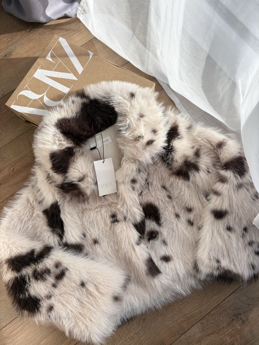 Blana Zara Faux Fur Animal Print Virala nouă